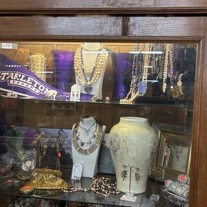 Floral Cream and Purple Vase